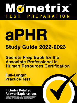 cover image of aPHR Study Guide 2022-2023 - Secrets Prep Book for the Associate Professional in Human Resources Certification, Full-Length Practice Test